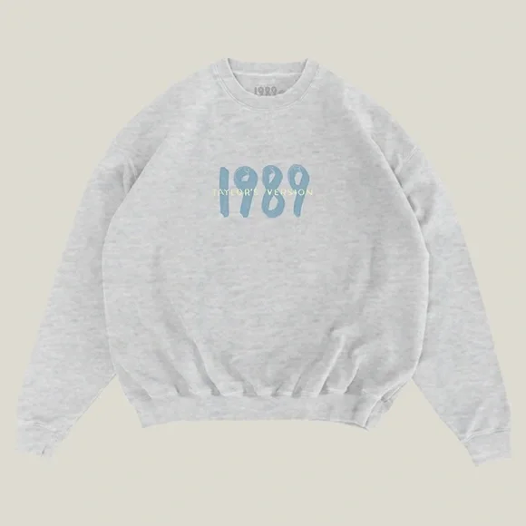 Taylor Swift Spotify Fans First 1989 Heather Gray Crewneck size M - Picture 1 of 8